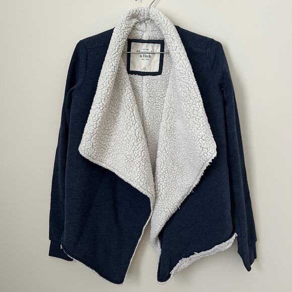 Abercrombie & Fitch Cozy Sherpa Open Front Cardigan Jacket Size XS / S - Picture 1 of 12